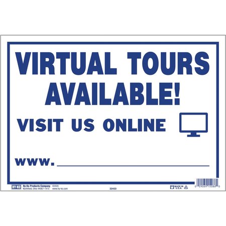 HY-KO Virtual Tours Available Sign 9" x 13", 10PK A15086
